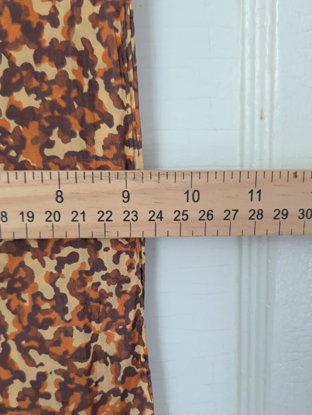 Vintage Scarf Silk Brown Orange Animal Print Handrolled Handsewn Small 9x42